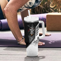 Skull Tumbler With Handle Riding Motocycle - Wonder Print Shop