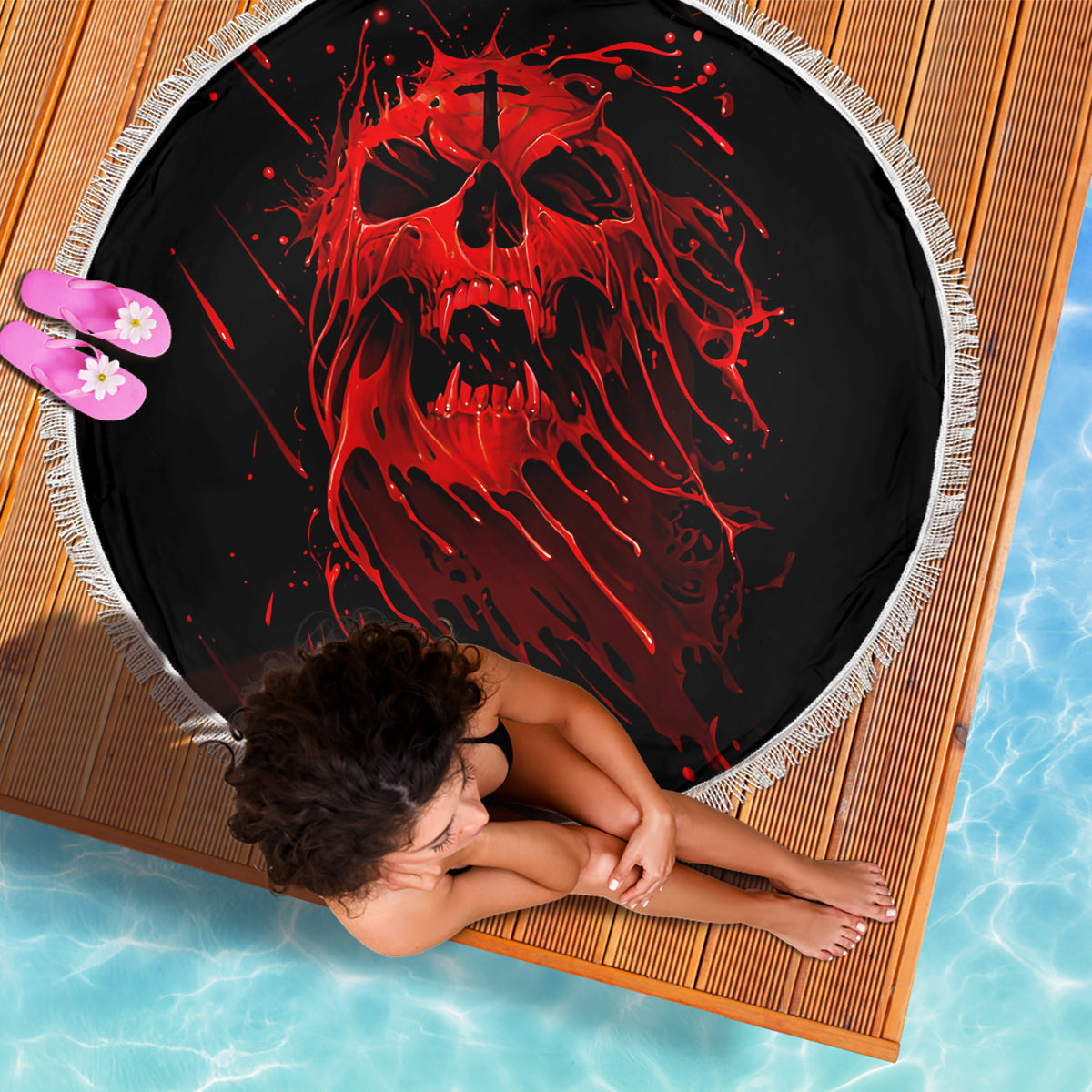Skull Beach Blanket Bloody Skull Scream - Wonder Print Shop