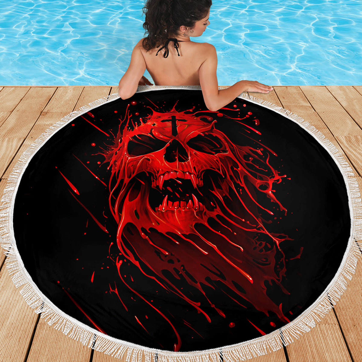 Skull Beach Blanket Bloody Skull Scream - Wonder Print Shop