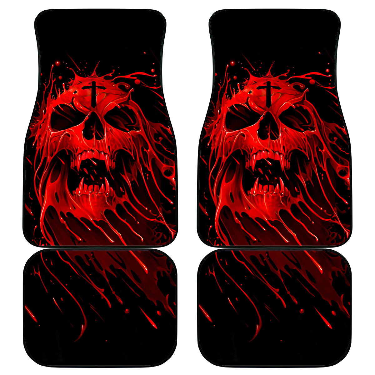 Skull Car Mats Bloody Skull Scream - Wonder Print Shop