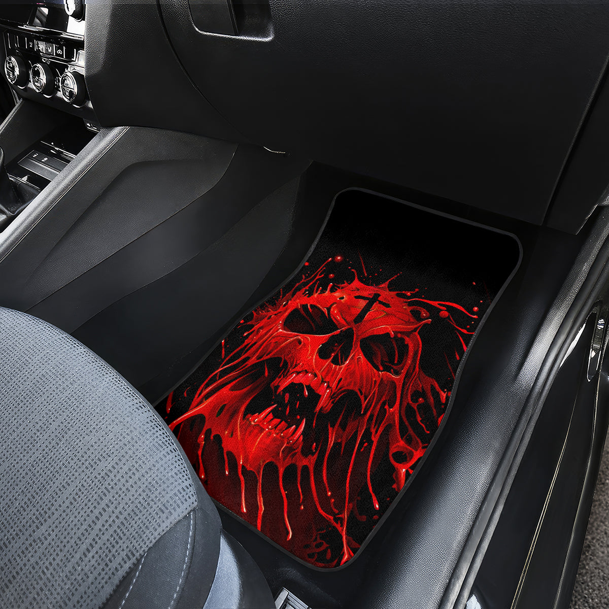 Skull Car Mats Bloody Skull Scream - Wonder Print Shop