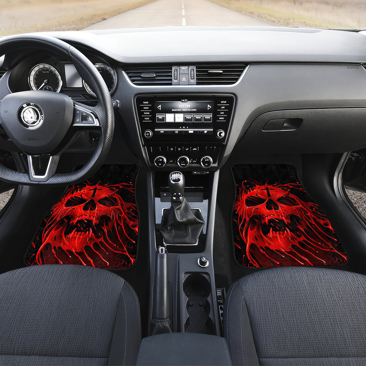 Skull Car Mats Bloody Skull Scream - Wonder Print Shop