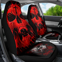 Skull Car Seat Cover Bloody Skull Scream - Wonder Print Shop