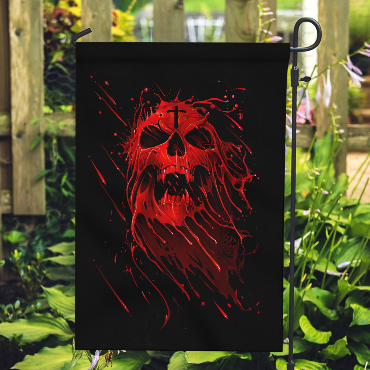 Skull Garden Flag Bloody Skull Scream - Wonder Print Shop