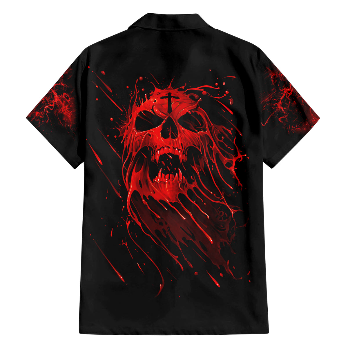 Skull Hawaiian Shirt Bloody Skull Scream - Wonder Print Shop