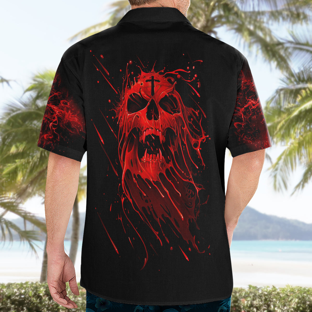 Skull Hawaiian Shirt Bloody Skull Scream - Wonder Print Shop