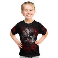 Skull Kid T Shirt Bloody Skull Scream - Wonder Print Shop