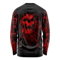 Skull Long Sleeve Shirt Bloody Skull Scream - Wonder Print Shop