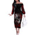 Skull Off The Shoulder Long Sleeve Dress Bloody Skull Scream - Wonder Print Shop
