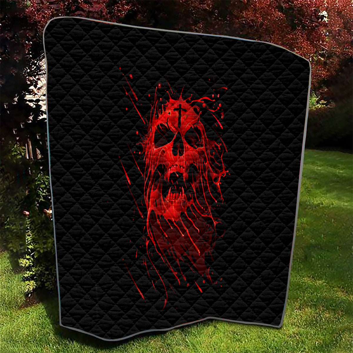 Skull Quilt Bloody Skull Scream - Wonder Print Shop
