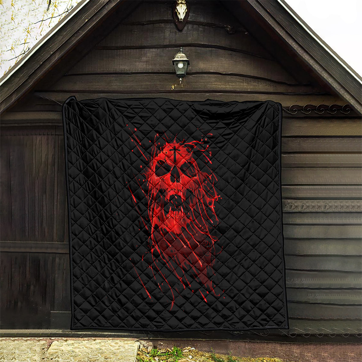 Skull Quilt Bloody Skull Scream - Wonder Print Shop