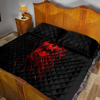 Skull Quilt Bed Set Bloody Skull Scream - Wonder Print Shop