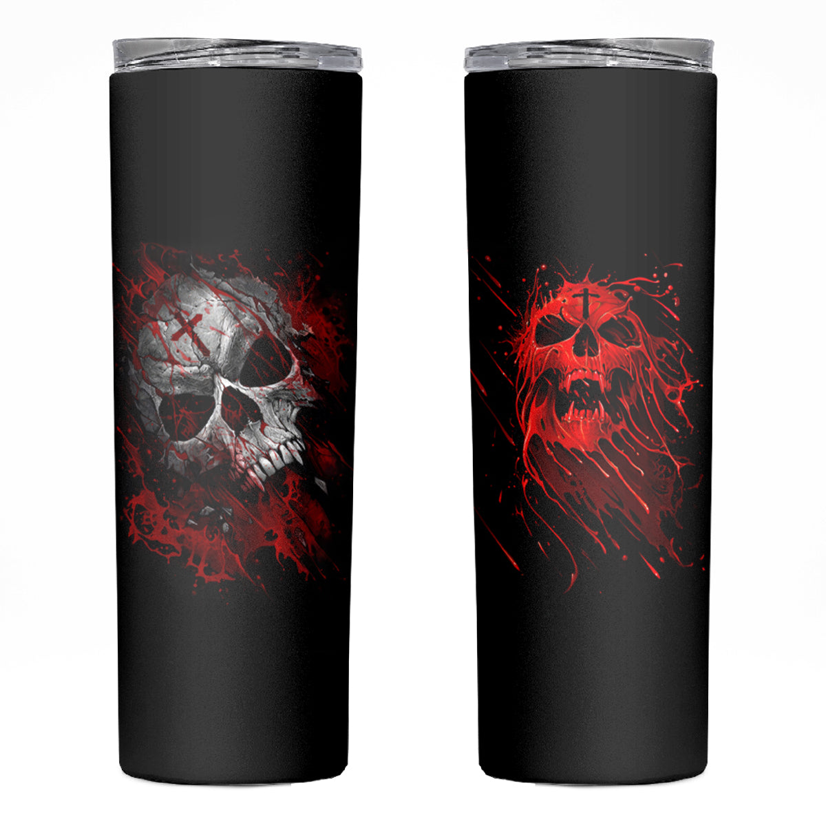 Skull Skinny Tumbler Bloody Skull Scream - Wonder Print Shop