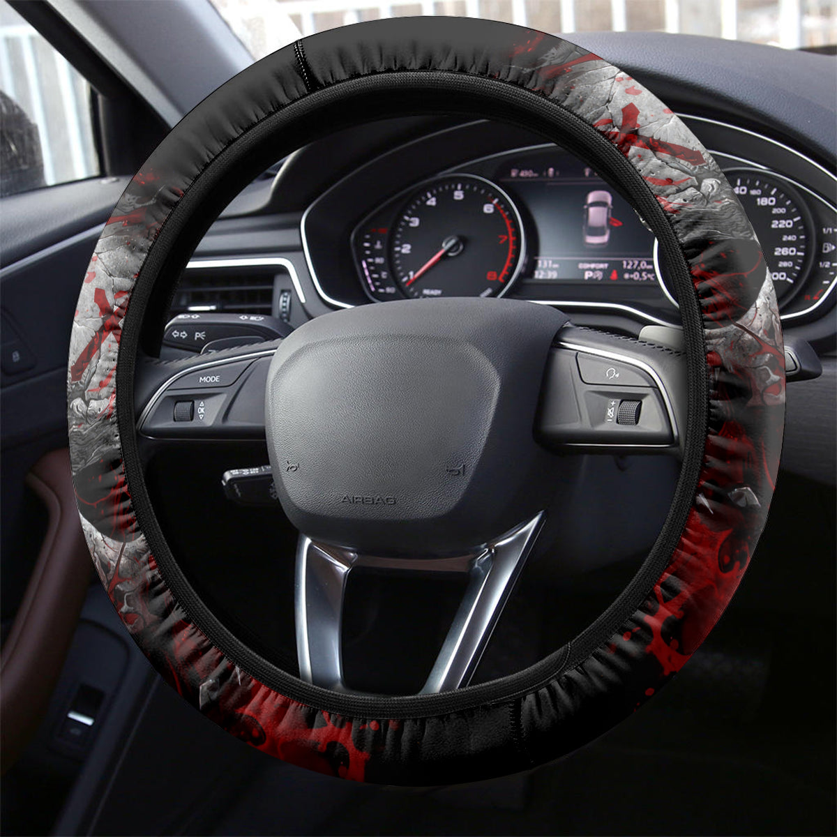 Skull Steering Wheel Cover Bloody Skull Scream - Wonder Print Shop