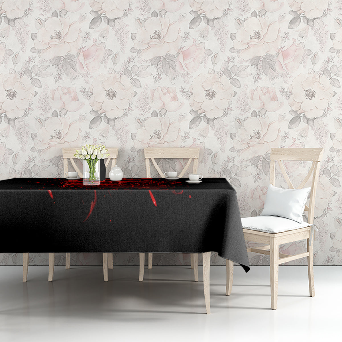 Skull Tablecloth Bloody Skull Scream - Wonder Print Shop