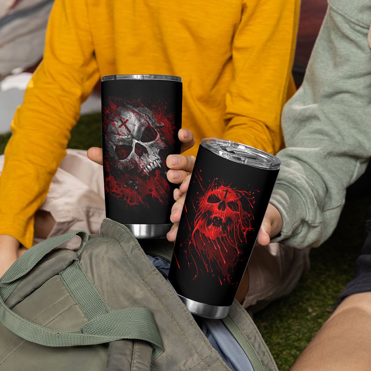 Skull Tumbler Cup Bloody Skull Scream - Wonder Print Shop