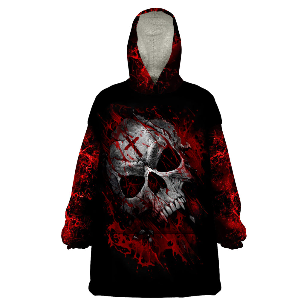 Skull Wearable Blanket Hoodie Bloody Skull Scream DT01