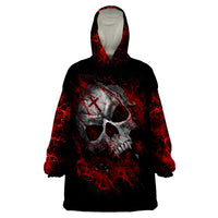 Skull Wearable Blanket Hoodie Bloody Skull Scream - Wonder Print Shop