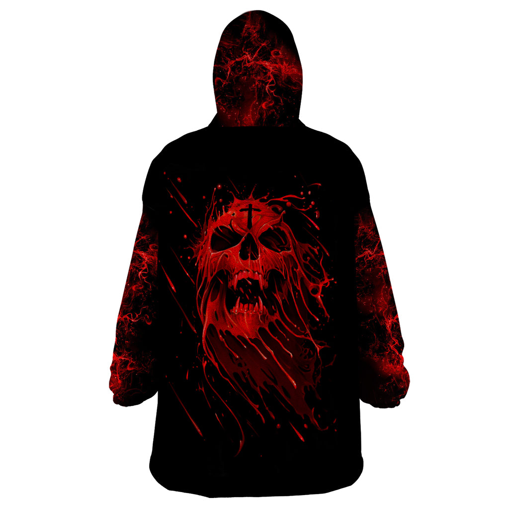 Skull Wearable Blanket Hoodie Bloody Skull Scream - Wonder Print Shop