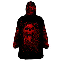 Skull Wearable Blanket Hoodie Bloody Skull Scream - Wonder Print Shop