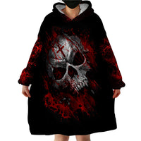 Skull Wearable Blanket Hoodie Bloody Skull Scream - Wonder Print Shop