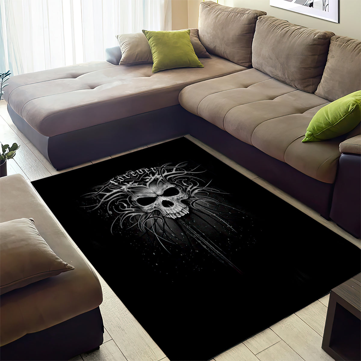 Skull Area Rug Skull Death Forever - Wonder Print Shop