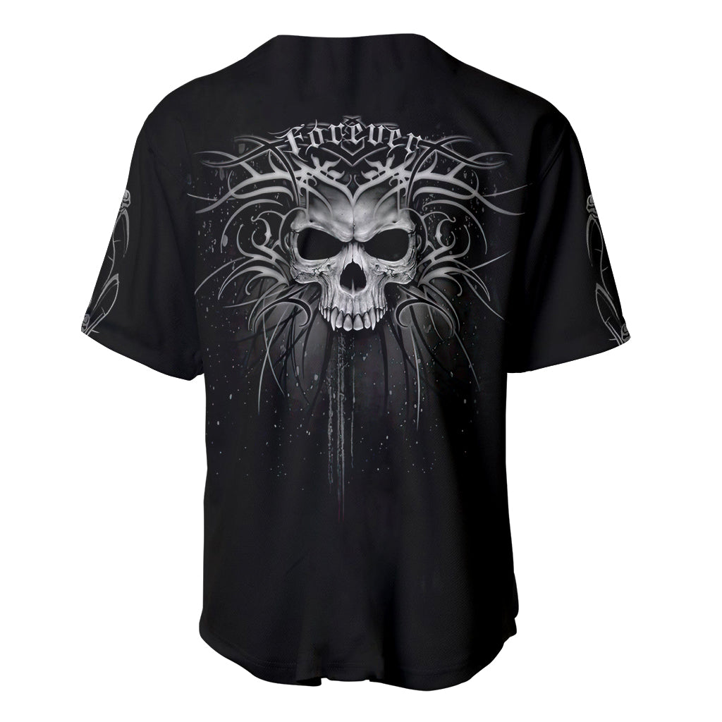 Skull Baseball Jersey Skull Death Forever - Wonder Print Shop