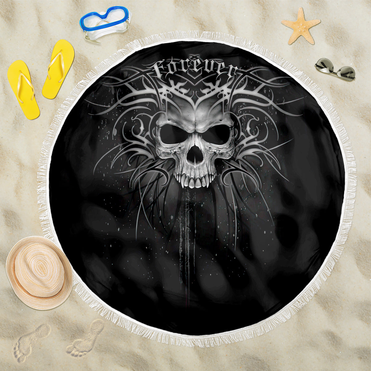 Skull Beach Blanket Skull Death Forever - Wonder Print Shop
