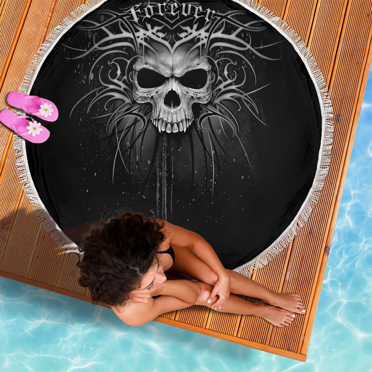 Skull Beach Blanket Skull Death Forever - Wonder Print Shop