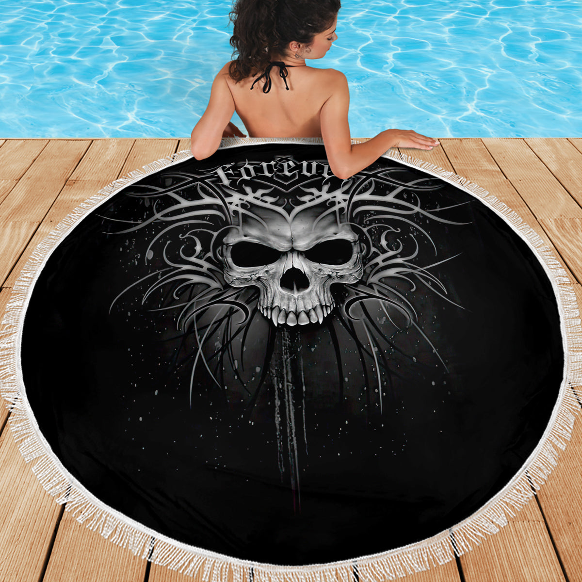 Skull Beach Blanket Skull Death Forever - Wonder Print Shop