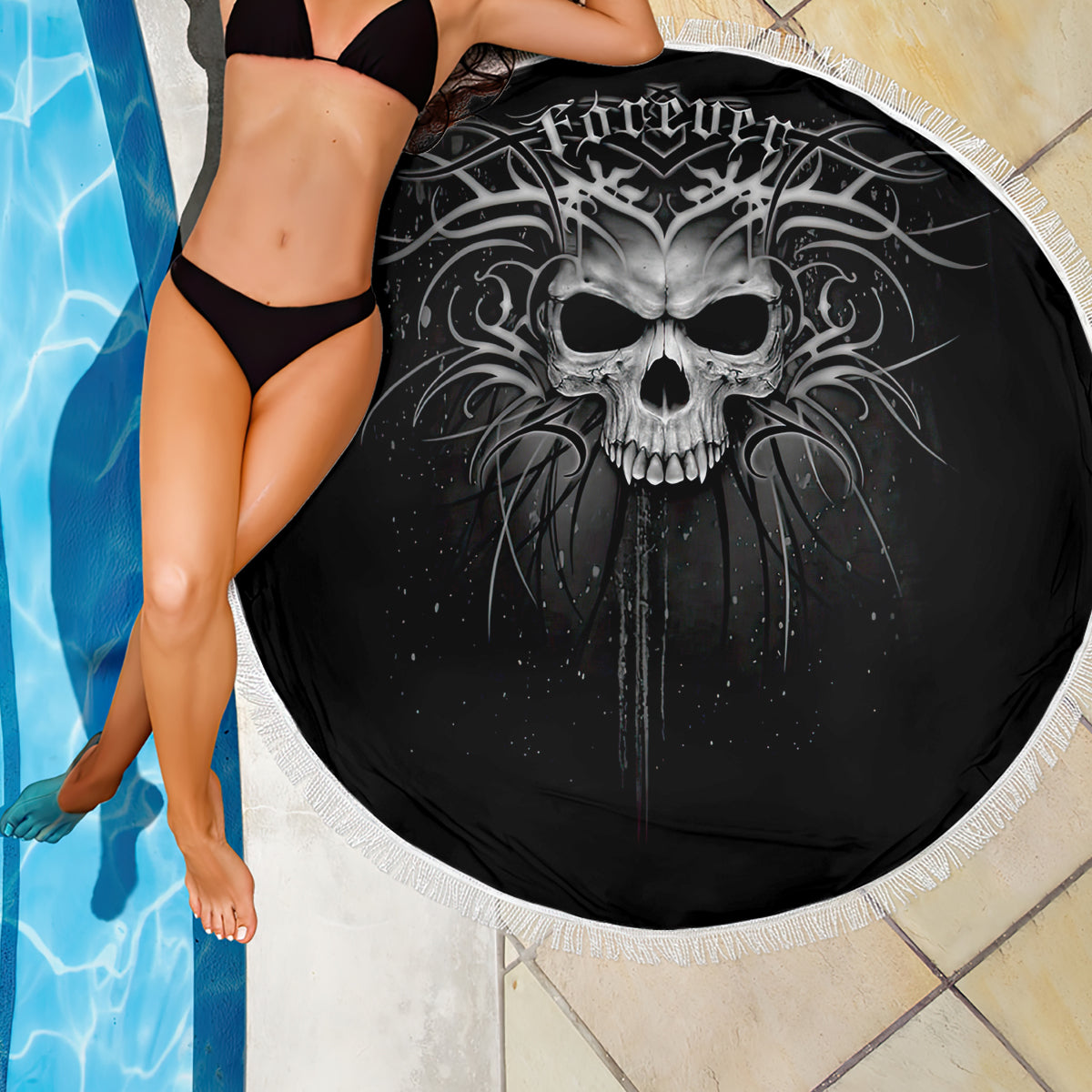 Skull Beach Blanket Skull Death Forever - Wonder Print Shop