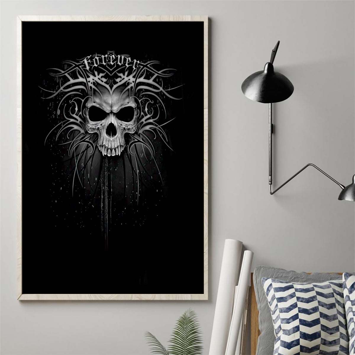 Skull Canvas Wall Art Skull Death Forever - Wonder Print Shop
