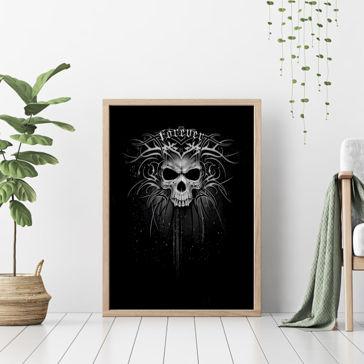 Skull Canvas Wall Art Skull Death Forever - Wonder Print Shop