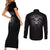 Skull Couples Matching Short Sleeve Bodycon Dress and Long Sleeve Button Shirts Skull Death Forever - Wonder Print Shop