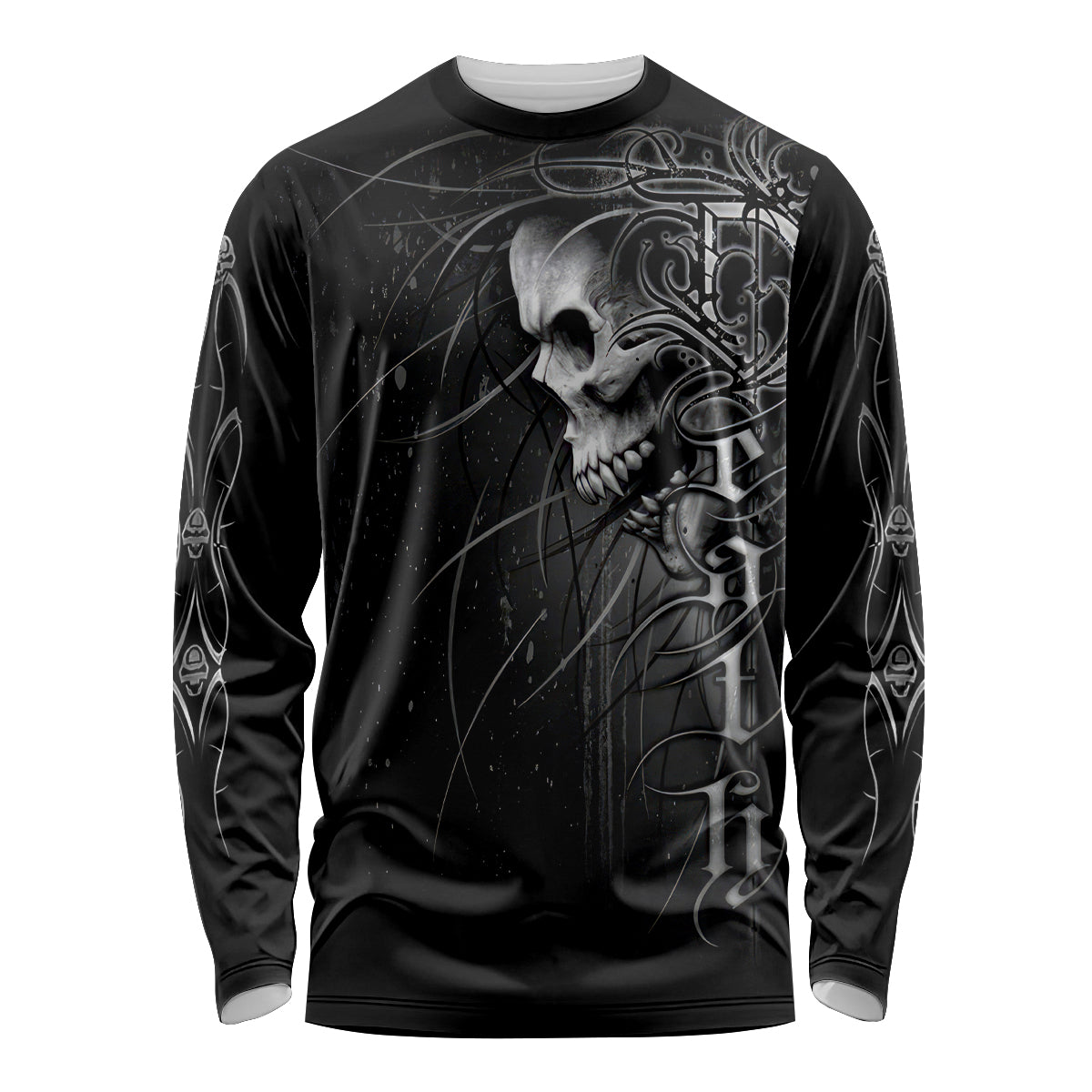 Skull Long Sleeve Shirt Skull Death Forever - Wonder Print Shop