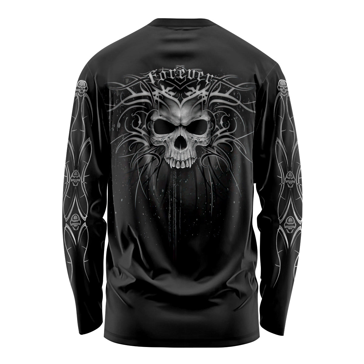 Skull Long Sleeve Shirt Skull Death Forever - Wonder Print Shop