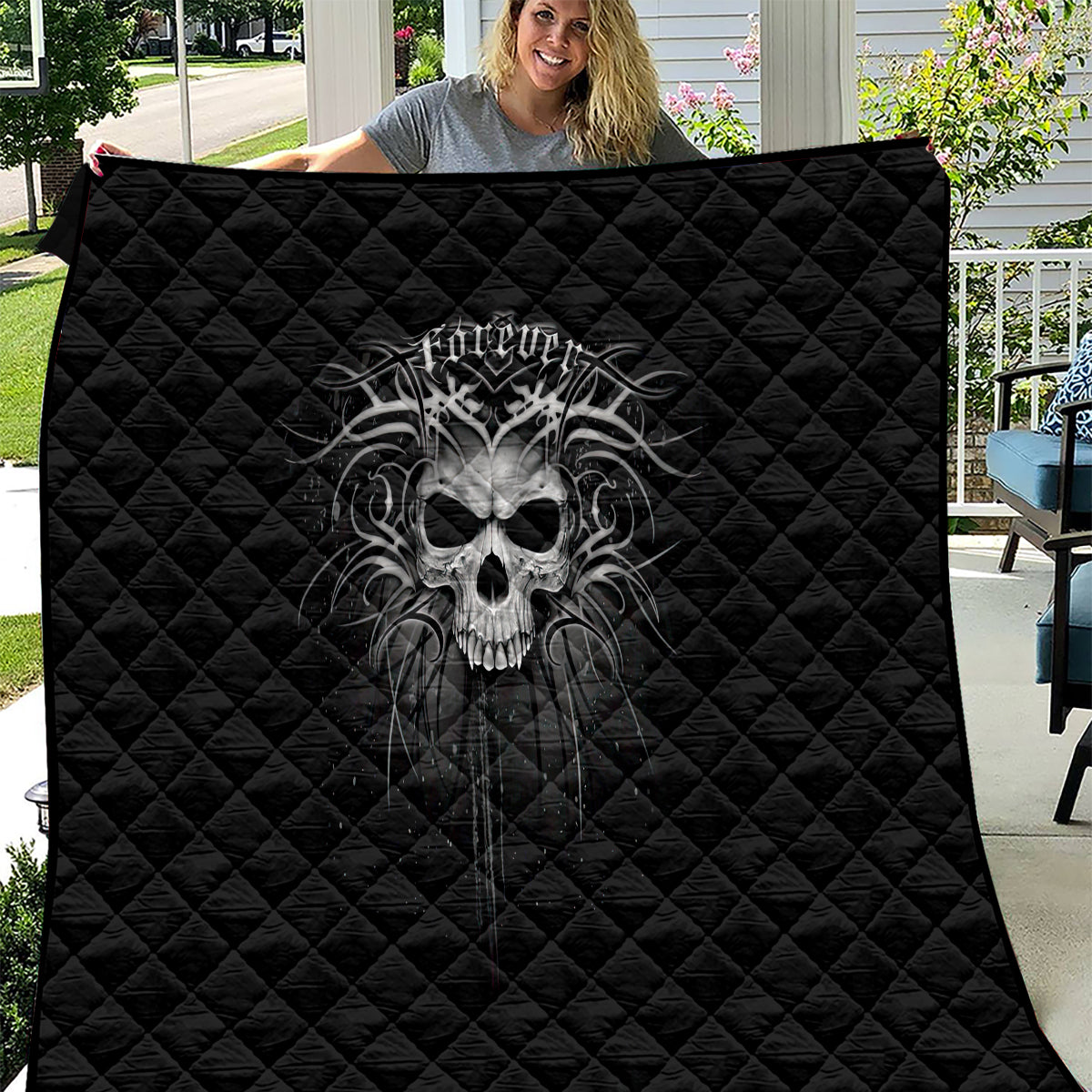 Skull Quilt Skull Death Forever - Wonder Print Shop