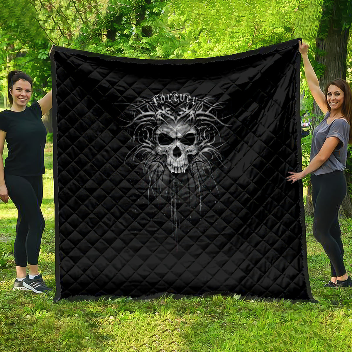 Skull Quilt Skull Death Forever - Wonder Print Shop