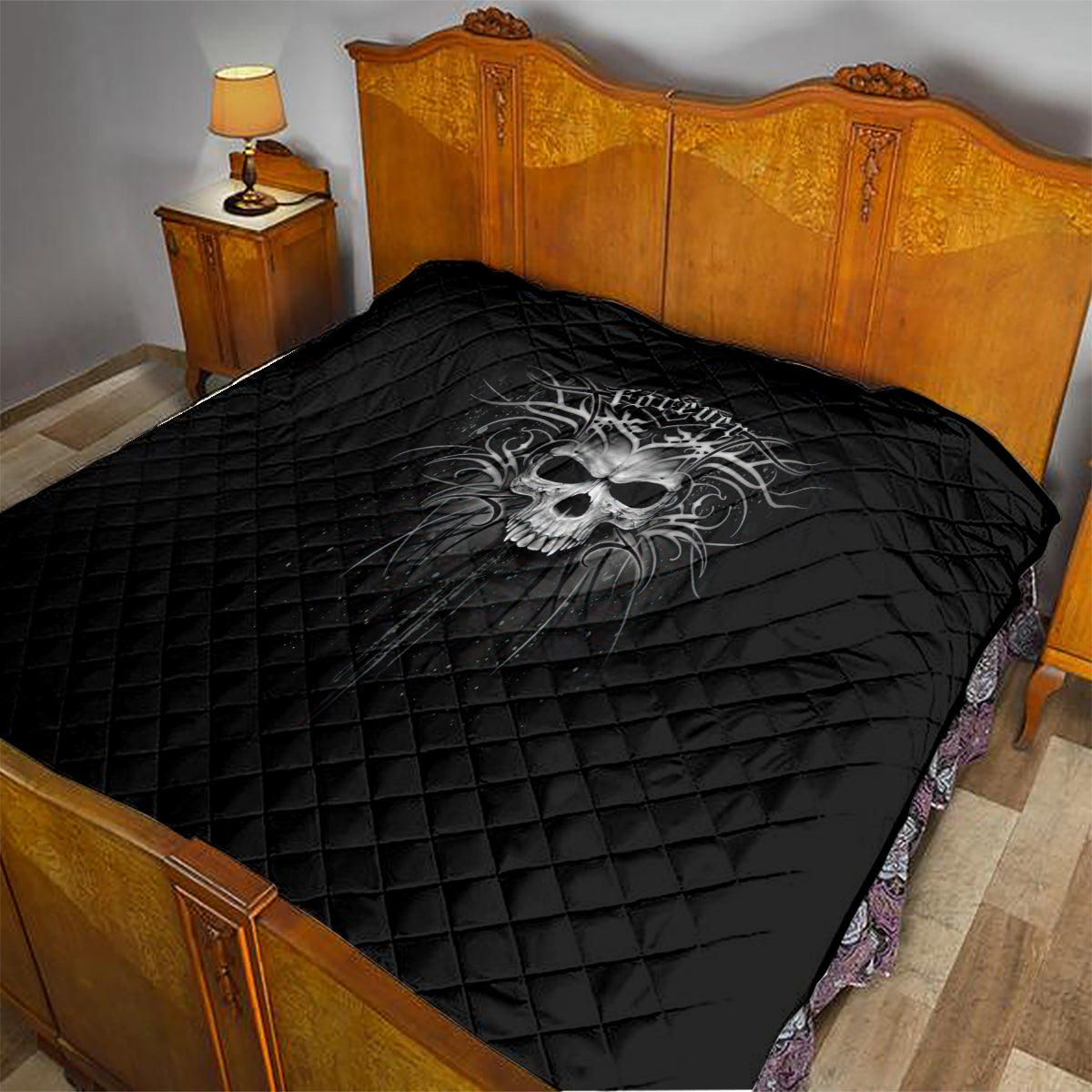 Skull Quilt Skull Death Forever - Wonder Print Shop