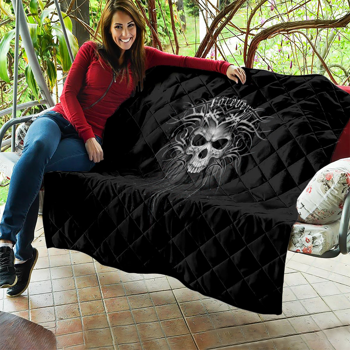 Skull Quilt Skull Death Forever - Wonder Print Shop