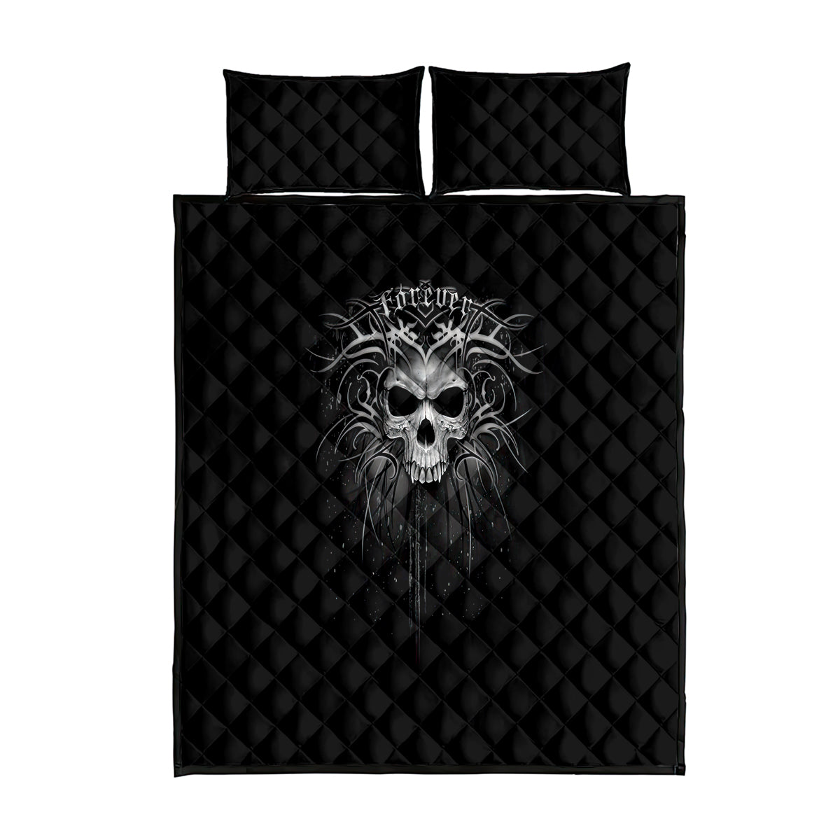 Skull Quilt Bed Set Skull Death Forever - Wonder Print Shop