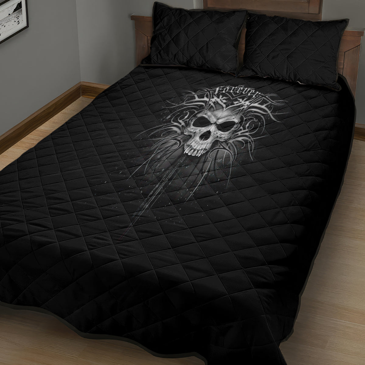 Skull Quilt Bed Set Skull Death Forever - Wonder Print Shop