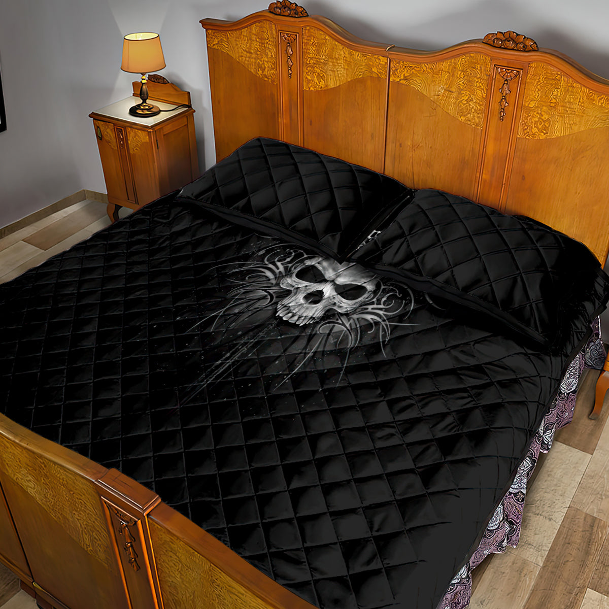 Skull Quilt Bed Set Skull Death Forever - Wonder Print Shop