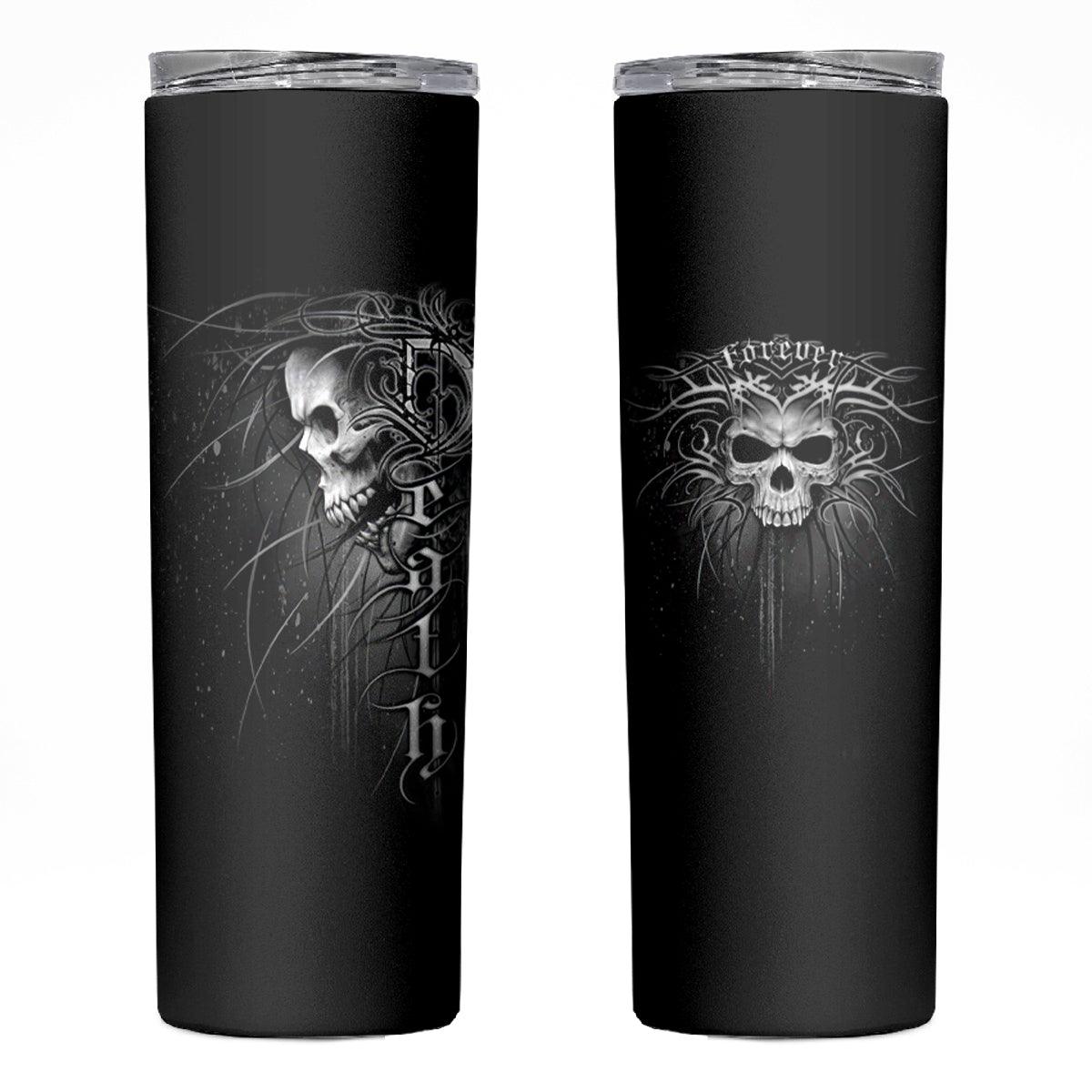 Skull Skinny Tumbler Skull Death Forever - Wonder Print Shop
