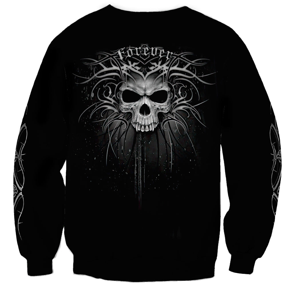 Skull Sweatshirt Skull Death Forever - Wonder Print Shop
