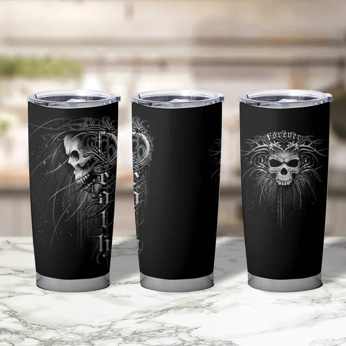 Skull Tumbler Cup Skull Death Forever - Wonder Print Shop