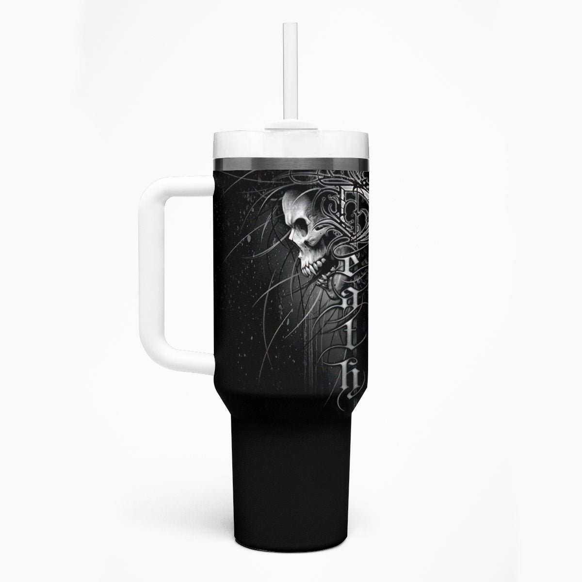 Skull Tumbler With Handle Skull Death Forever - Wonder Print Shop