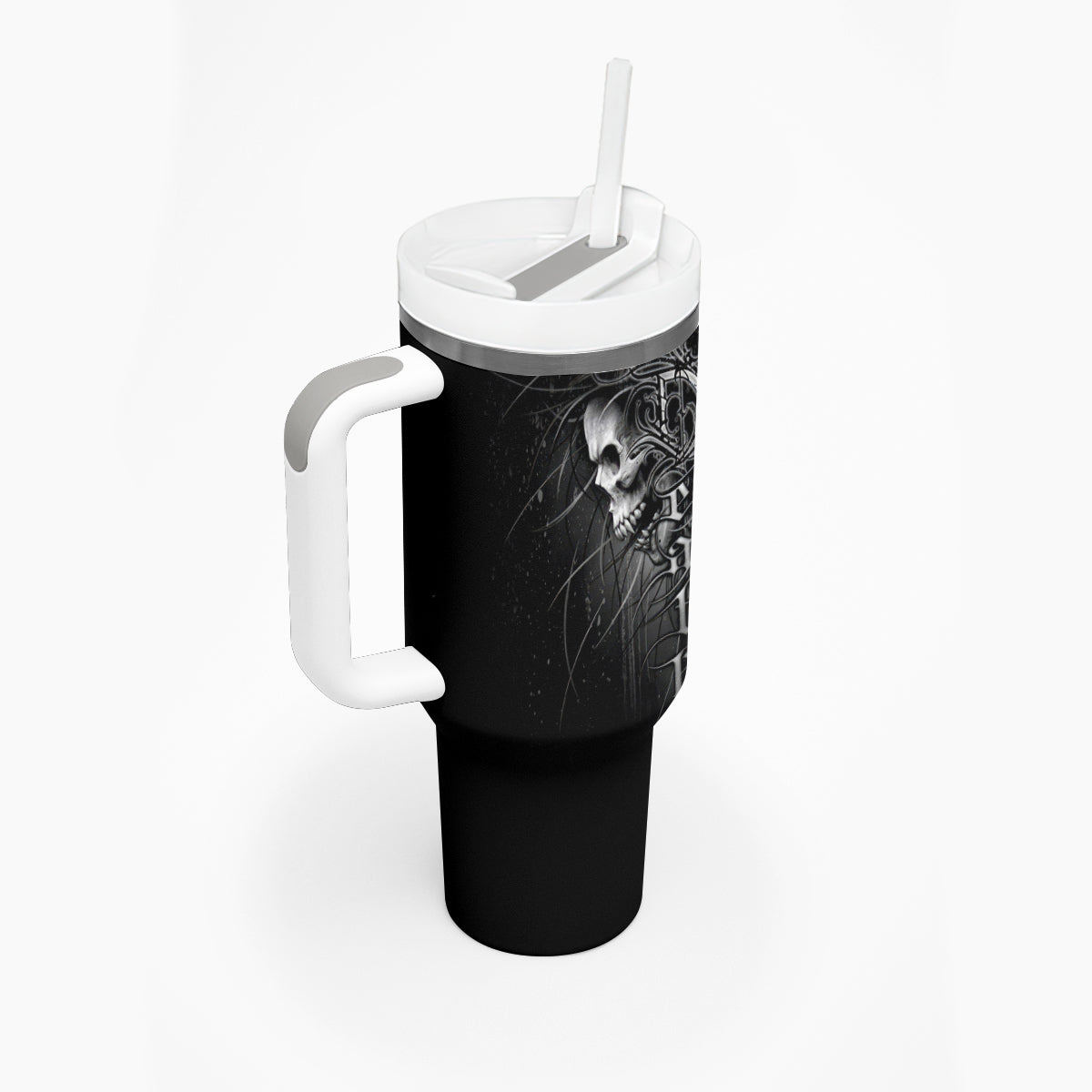 Skull Tumbler With Handle Skull Death Forever - Wonder Print Shop