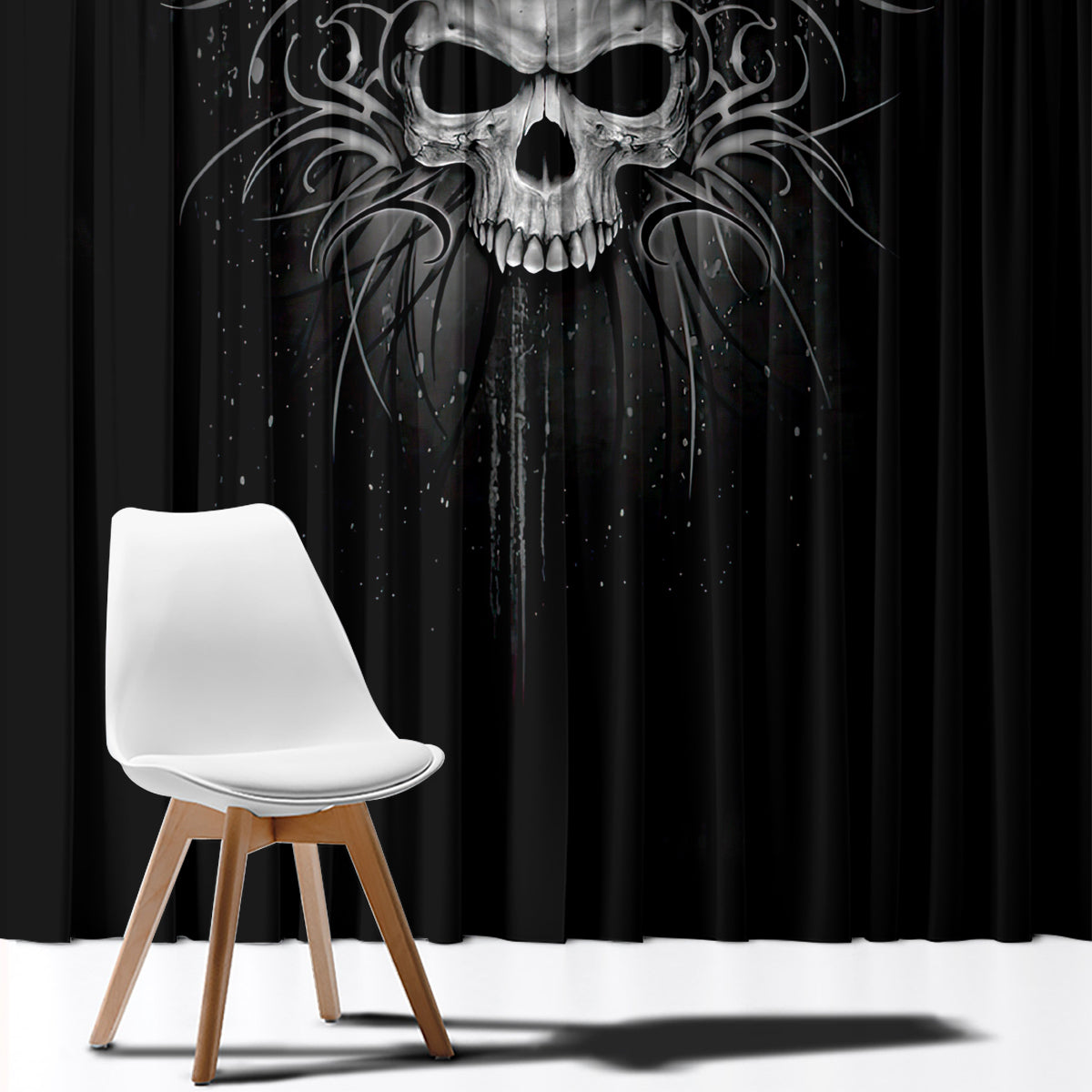 Skull Window Curtain Skull Death Forever - Wonder Print Shop