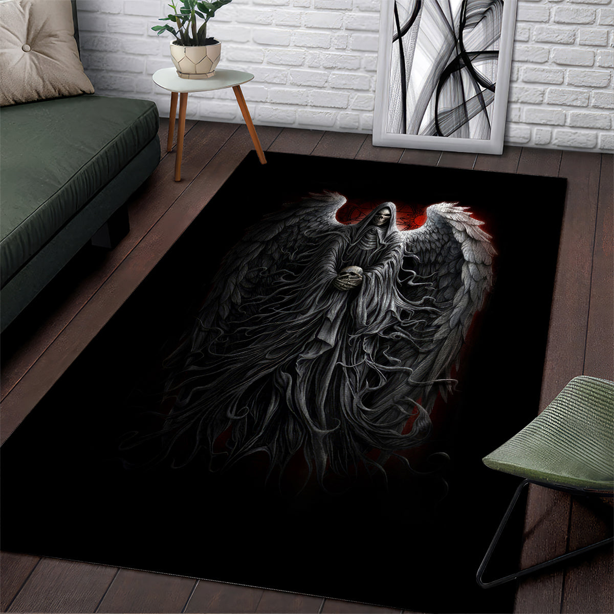 Skull Area Rug Death Angel Hold Skull - Wonder Print Shop